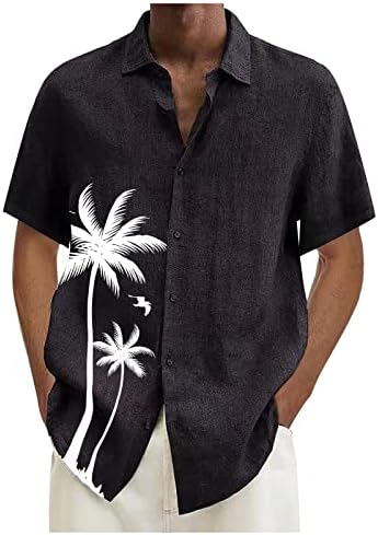 Generic Hawaii majica za muškarce casual gumb-down havajska majica udobna turistička majica kratkih rukava Hippie ljetna odjeća za