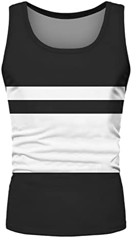 TANK TOP MUČNI MUŠKI PUTNI POVEZIVANI TANK TANK TANI STRIPE MENS WORKTORSKE TOP LIJENE Ljetne puteve na plaži bez rukava