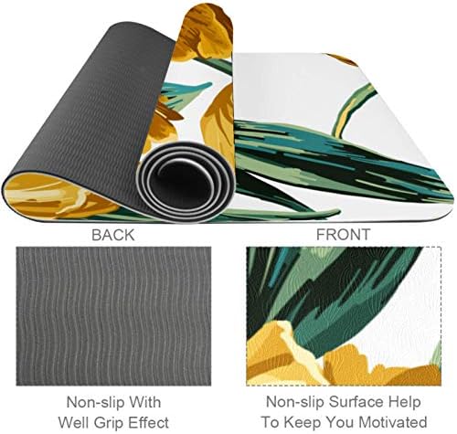 Siebzeh Žuti tulipani Premium Thick Yoga Mat Eco Friendly Rubber Health & amp; fitnes non Slip Mat za sve vrste vježbe joge i pilatesa