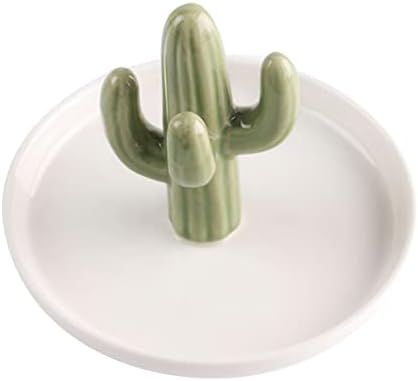 Alipis 1kom narukvice Cactus X za Trinket. cm dish keramički držač za čuvanje . Ukrasne minđuše u obliku bijelih+zelenih prstenova