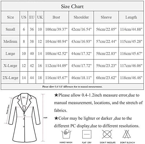 QFVZHY ženski kaputi kaputi Čvrsti dvostruki rukavi džepni kaput od kaputa za izlet džepni ukras zimski jakne