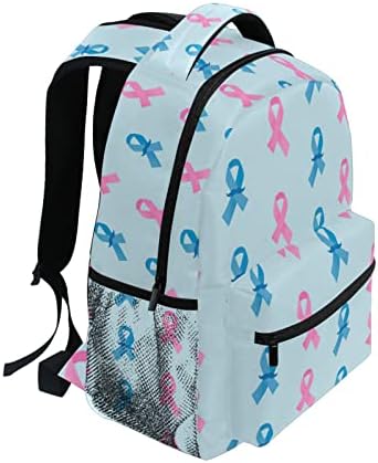 Junzan rak dojke Plave ružičaste trake za laptop ruksak za laptop 16 inčni školski putni torbe za knjige za dječje dječake
