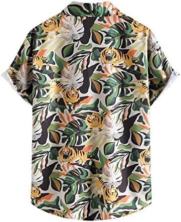 Kratka rukava havajska košulja za muškarce ljetni Tropski Print grafički Tees Casual Button Down Aloha Shirt labava majica na plaži