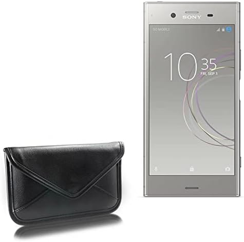 Boxwave Case kompatibilan sa Sony Xperia XZ1 - Elite kožom Messenger torbicom, sintetički dizajn kože za kože za Sony Xperia XZ1 - Jet Black