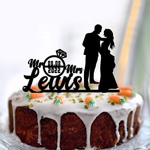 Rustikalni vjenčani točki za torte Custom Funny sa psom za svadbene mladenke Tuš zabava Favors Bridal Gifts akril crni