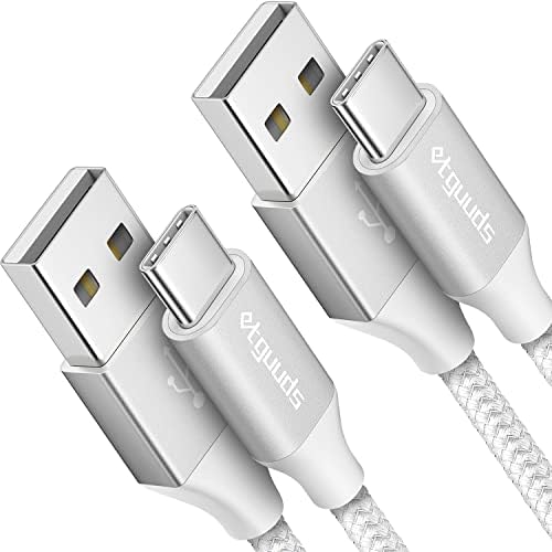 Etguuds White USB C Kabel 3FT Brzi naboj, 2-pakovanje USB A do USB C Type Cord za punjač Samsung Galaxy S23 S23 S21 S20 S10 S10E,