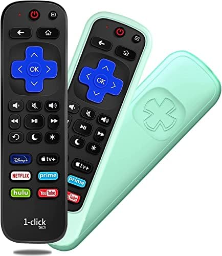 [W / Clip Cover] Daljinski upravljač za ROKU TV W / 6 Prilagodljivi hotkeys, za TCL Hitense Onn Sharp Sanyo Hitachi element Insignia Westinghouse Magnavox LG Roku TV i Roku [nije za Stick]