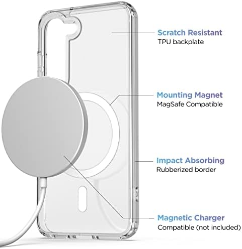 ENCASED kaiš dizajniran za Samsung Galaxy S23 - magnetska jasna futrola sa kopčom za telefon - kompatibilan sa magsafe priborom