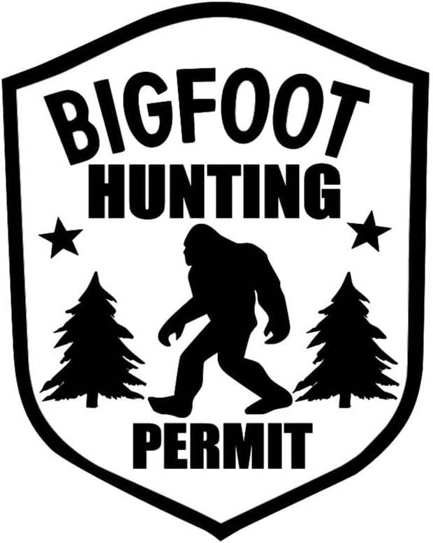 Bigfoot Lov za dozvolu - 5 decal {black} - Bigfoot Hunter, Yeti naljepnica, sasquatch, boggy Billy naljepnica, Boogie Man, Dauh, Lov