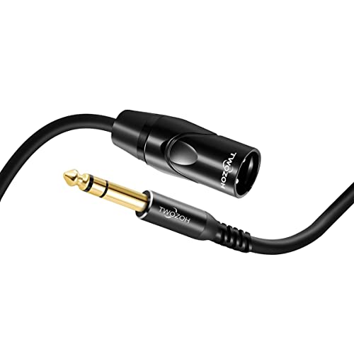 Twozoh XLR muški na 1/4 inčni jack TRS kabl, Balansirani 6,35 mm utikač na 3-pinski XLR muški, četvrt inča do XLR Stereo muški na