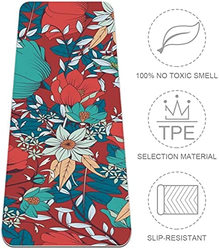 NDKMEHFOJ Japan Floral Vintage Folding gimnastika Mat Yoga Mat Pad non-Slip izgubiti težinu Vodootporan Sport Mat Vježba & nbsp;za