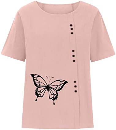 Panoegsn Womens Ljetni posadni majica Plus veličina casual bluze Elegantne grafičke majice majice kratkih rukava