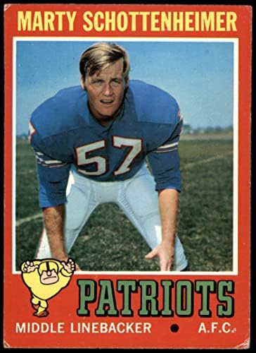 1971 TOPPS # 3 Marty Schottenheimer New England Patriots VG Patriots Pittsburgh