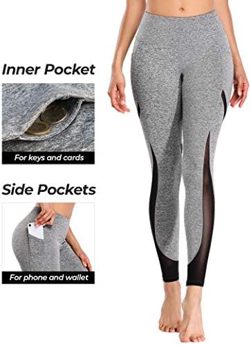 Duž ženske mrežne joge gamaše sa bočnim džepovima Trčevi upravljački trening trčanje kapris visoke struke joga hlače