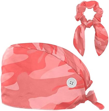 Ružičasta multicam maskirna tekstura radne kapice sa gumbom kravata kape sa dukserom i luknom kosom