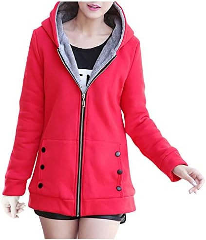 Foviguo Tan Blazer, tunika Halloween Puffer jakna za ženske ured dugih rukava Y2K krznena jakna od punog zip kapuljača