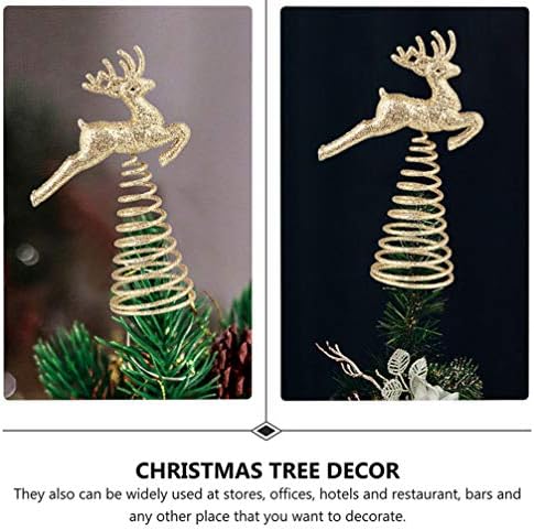 Aboofan 2pcs Christmas Christmas Dyper TEMPER XMAS stablo Topper blistalo je drveće-top jelena figurica za božićno ukrašavanje ukrasa za kućnu zabavu Gold