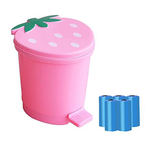 DRAMLOR kanta za smeće od jagoda, ružičasta kanta za smeće Mini kanta za smeće Kawaii kanta za smeće slatka kanta za smeće kanta za