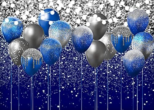 SJOLOON Kraljevsko plava svjetlucava pozadina Rođendanska pozadina fotografija pozadina s balonom za ukras za zabavu banner diplomiranje 12402