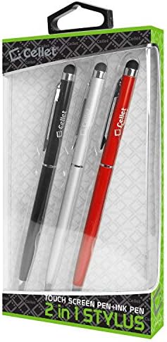 Pro stylus olovka za Samsung Galaxy Note 9 sa mastilom, visokom preciznošću, ekstra osetljivim, kompaktnim obrascem za dodirne ekrane [3 pakovanje-crno-crveno-srebrna]