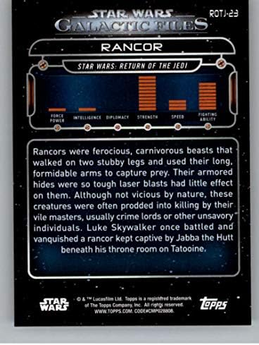 2018 TOPPS Star Wars Galaktičke datoteke Rotj-23 Rancor službena ne-sportska trgovačka kartica u nm ili boljeg konditona