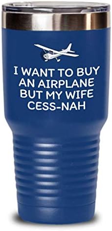 Smiješan pilot Tumbler - Pilot Idea za poklon - aviator - moja supruga Cess-Nah