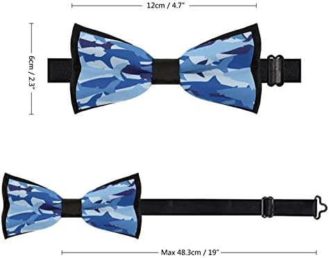 Weedkeycat plavi morski psi kamuflage smiješne kravate Pred-vezane formalne kravate pramca podesiva bombaše ispisana za muškarce
