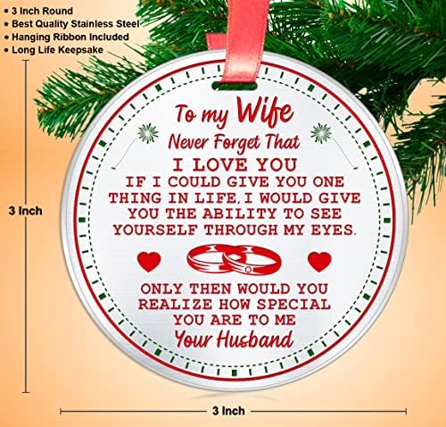 Supruga pokloni od muža - mojoj ženi nikad ne zaboravi da te volim Božić Ornament-X Mas ukras poklon ideja za Wifey - 3 inčni stan
