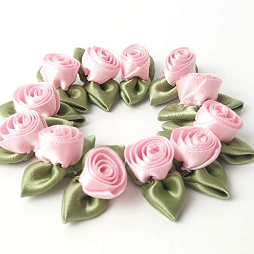 Micomon 15pcs Pink mini vrpce za zanat mini ruže za zanatsko umjetno ornament Applique šivati ​​DIY