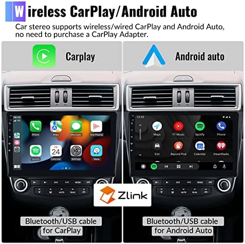 UNITOPSCI Android 11 Auto Stereo za Honda Accord 2003-2007 Apple CarPlay Android Auto 2G 32G GPS navigacija WiFi HiFi Bluetooth 10.1