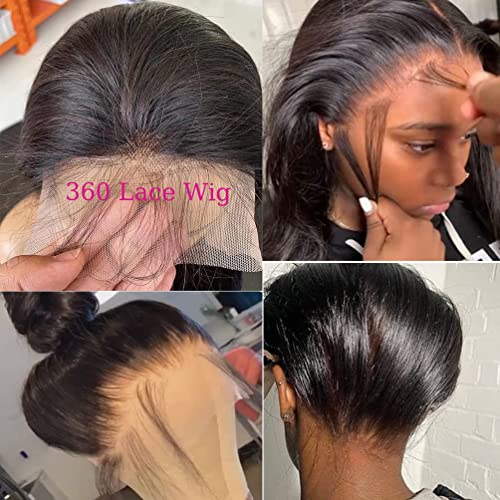 SWR nec 360 čipkaste prednje perike ljudska kosa 150% gustoća prethodno iščupane čipkaste frontalne Perike od 360 Body Wave za crne žene s dječjom kosom, 0,0353 unce