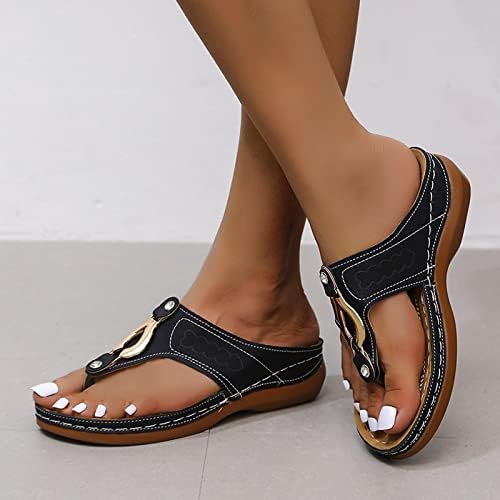 XipCokM papuče za žene 2023. ljetni modni modni komforni klinovi sandale flip flops s lukom potpornicom Sandal Beach klizalo