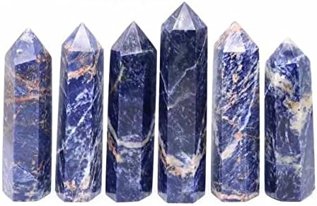 Saturey 1pc 80mm-100mm Natural Blue Crystal Bealing Quarct Wind Sodalite Točka pogodno za kućne kristale