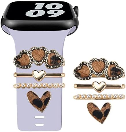 Leopard Watch Band Charms za Apple SmartWatch opseg za ukrasne prstenove petlje 38 40 41 42 44 45mm Kompatibilan sa IWATCH serije 8 7 6 5 4 3 2 1 Pametni sat Pribor Diamond Nakit