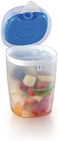 Snips Porta Yogurt | Contenitore Refrigerato Con Cucchiaino | kutija za ručak | Contenitori per Cibi / 0,5 LT | Colore Azzurro | Coperchio
