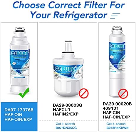 Icepure Da97-17376b zamjena za Samsung HAF-QIN/EXP, HAF-QIN, DA97-08006C, RF28R7351SG, RF23M8070SR, RF23M8070SG, RF23M8090SG, RF28R7201SR, RF23M8570SR, frižider Filter za vodu