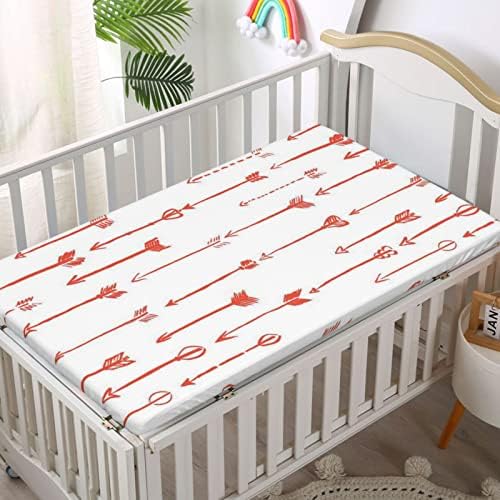 Strelice Tematski pričvršćeni list krevetića, standardni madrac sa krevetom ultra ultra mekani materijal-odličan za dječaka ili djevojčicu ili vrtić, 28 x52, koralj i bijeli