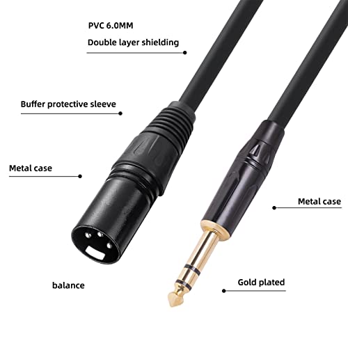 Zopsc 6.35 mm muški na XLR muški kabl za dinamički mikrofon, muški na XLR muški mikrofonski kabl, Balansirani XLR kabl, za Mic, zvučne