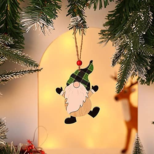 Jela Garland Roll Božićni ukrasi obojeni drveni privjesak Božićni drvca bez lica bez lica
