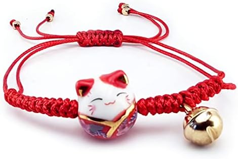 Šareni BLING Lucky Cat narukvica slatka Feng Shui Maneki Neko žičana narukvica Podesiva dobra sreća pletene perle Bell narukvica lančana