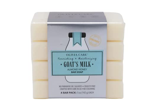 Olivia Care kozje mlijeko organski sapun za Bar 4 pakovanja od 5 oz barova proizvedenih u SAD-u