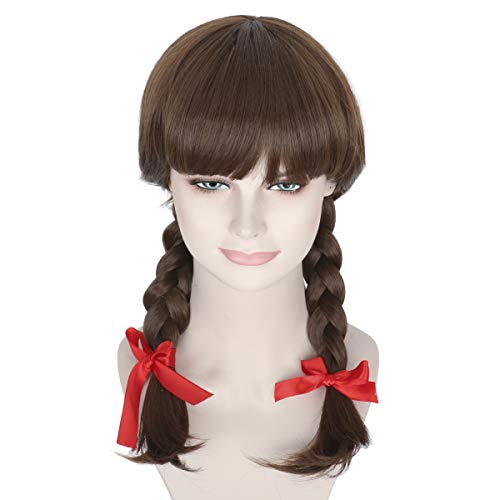 Missuhair duga smeđa pletena perika djevojačka pletena dodatna oprema za kosu dočarava Cosplay periku