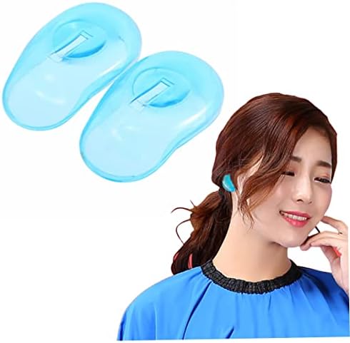 Eioflia uho pokrivač, 1pair silikonski salon dlake čisto plavi silikonski štit za uho Berber Shop Anti-Boritelje Eummuffs Protect,