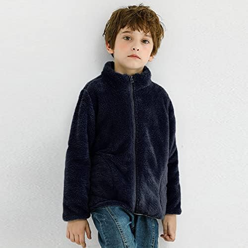 Toddler dječaci djevojke dugih rukava zimska runa patentna kaput od jakne zadebljala topla odjeća djeca kaputi Big Boys