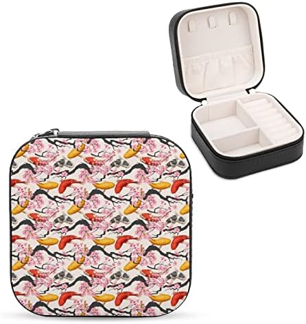 Koi Fish Sakura Nakit za nakit PU kožni prijenosni zaslon za pohranu kutija Mini futrola za žene poklon