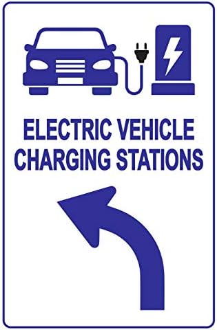 Sign za punjenje električnog vozila - smjer za EV stanicu za punjenje, živopisan dizajn plus zaštita od UV-a za trajanje duže, komercijalni