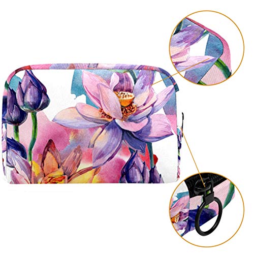 Leveis Lotus Wild cvijeće Vozlikolor Slikanje male torbice za šminku za torbicu Travel Kozmetička torba prijenosna toaletna torba