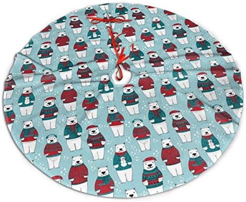 Lveshop Božićni polarni medvjedi božićna suknja Drvo Luksuzni okrugli zatvoreni vanjski mat rustikalni Xmas Tree Odrezi za odmor (30