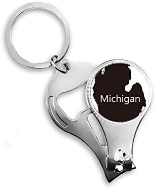Michigan America USA Mapa Outline noktiju Nipper prsten za ključeve ključeva Clipper