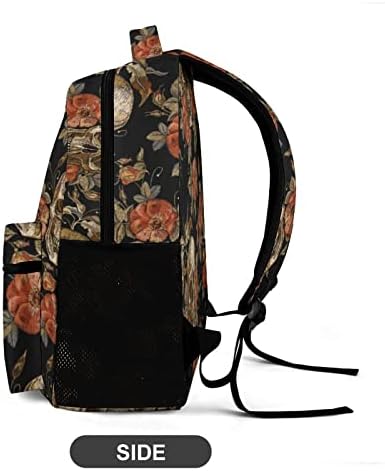 Minbhebyud Vintage cvjetni lubanja rublja ruksaka, lagani ruksak casual paypack, knjigovodbe za muškarce